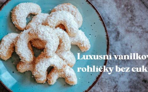 Vanilkové rohlíčky bez cukru s mandlové mouky. Luxusní vánoční cukroví na váš stůl.